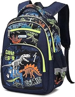 Backpack for Boys Girls School Bookbags,Kindergarten Elementary Middle School Lightweight Waterproof Multifunctional Large Capacity for Backpack (16inch Luminous dinosaur)