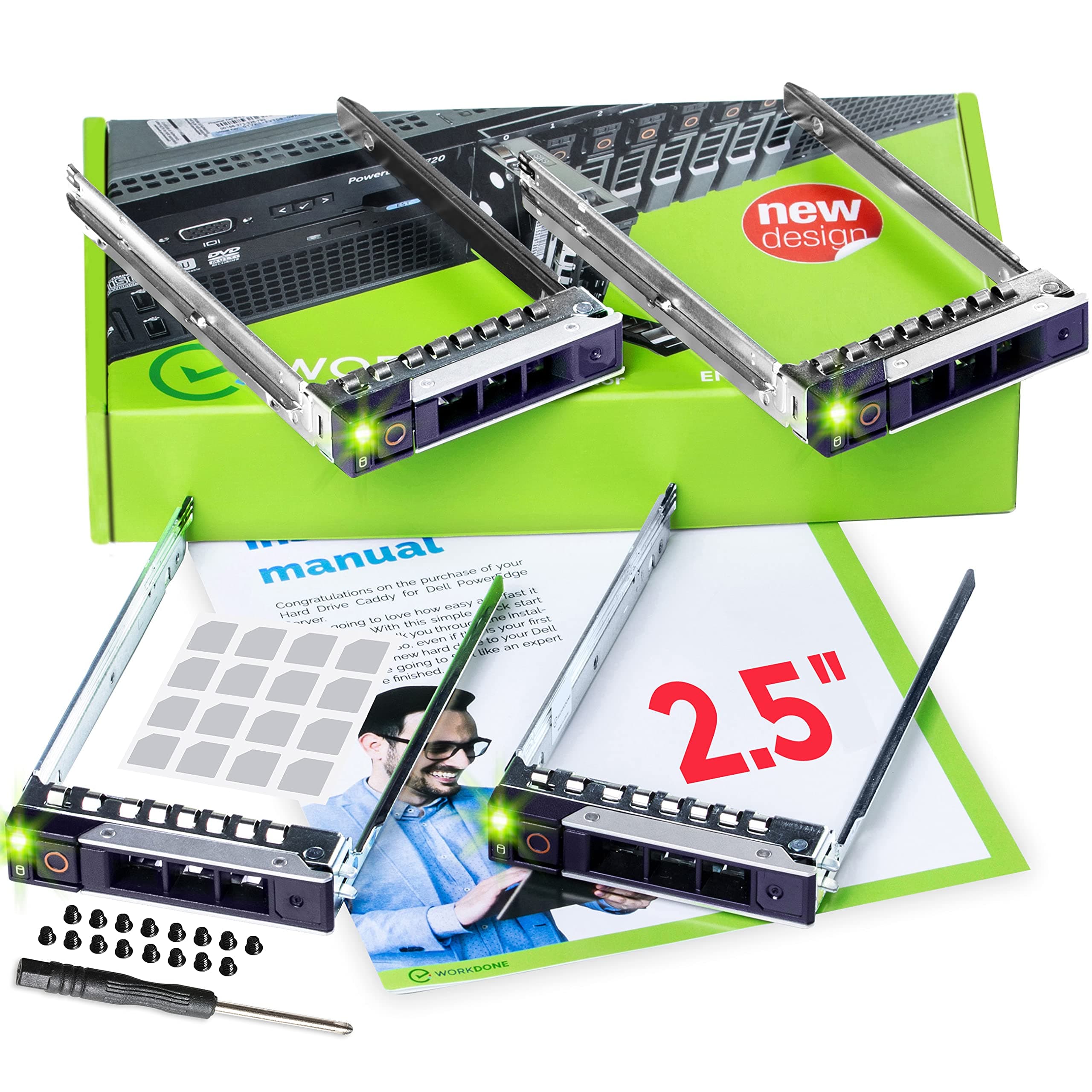 4-PACK WORKDONE 2.5 inch Drive Caddy