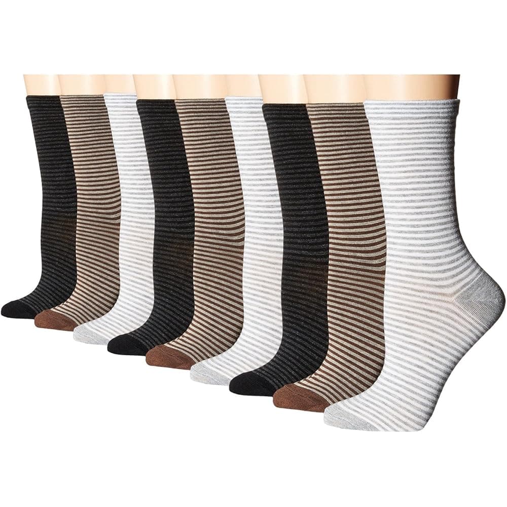Stripe Crew Socks - 9 pack