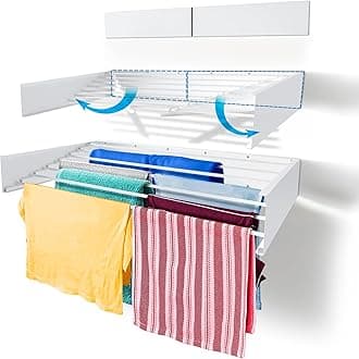 Step Up Laundry Drying Rack Airer - Indoor or Outdoor – Space Saver Compact Sleek Design, 8.4 metres line (120 cm White)…