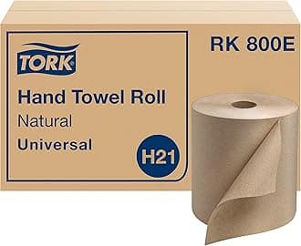 Tork Universal RK800E Hardwound Paper Roll Towel, 800' Length
