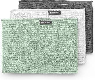 Brabantia SinkSide Microfibre Cleaning Pads, 16 x 22 cm, Set of 3 - Jade Green