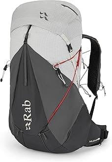 Rab Muon Hiking Pack - Lightweight Durable Backpack for Hiking, Trekking, & Backpacking - Pewter/Graphene - 50-Liter (Back Length - Medium)