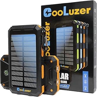 Solar Charger Power Bank 36800mah with 18W PD 5V*3.1A Fast Charging, QC3.0 Portable Charger Solar Power Bank,IP67 Waterproof Camping Gear Accessory for Outdoor (Orange)