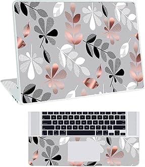 Floral D29 Top+Wrist Pad Vinyl Laptop Skin/Sticker/Cover for 15 to 15.6 Inches Laptops Laminated-Removable-HD Quality Compatible for Hp-Dell-Sony-Lenovo-Asus etc.(15x10 Inches)