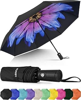 Seniny Windproof Travel Umbrella, Automatic Umbrellas for Rain, Portable & Compact Umbrellas for Backpack, Strong UV for Protection, Folding Small Sun Umbrella for Car, Walking