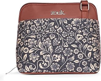 Printed Vegan Leather Out Of Office Sling Bag With Adjustable Strap For Women's Girls