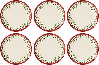 893491 Holiday 6-Piece Accent Plate Set, Christmas Dinnerware, Hosting