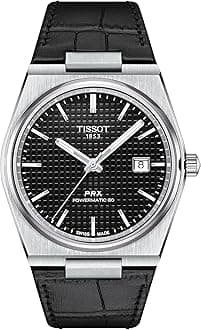 Tissot T1374071605100 Men's Wristwatch, Leather Strap, Black Dial, Black, Automatic watch