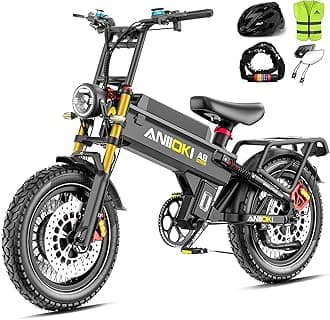 ANIIOKI5600W Dual Motor Electric Bike for Adults,46MPH with 60V 70/80AH Battery Ebikes,Fat Tire All Terrain Electric Bike, Full Suspension E Bike, 7-Speed Gear Electric Bicycle