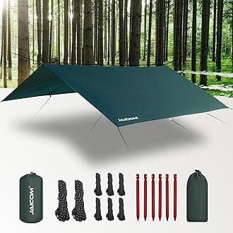 JAICOM Waterproof Camping Tarp - 10X10ft Hammock Rain Fly, Ultralight & Portable & UV Protection Backpacking Tarp, Multifunctional for Outdoor Adventure, Hiking, Tent, Hammock