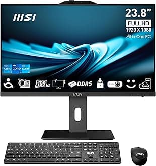 MSI PRO AP242P 23.8” IPS FHD All-in-One PC: Intel Core i5-14400, 8GB DDR5, 1TB m.2 NVMe SSD, WiFi, Adjustable Stand, Keyboard & Mouse, Windows 11 Home: 14M-644US