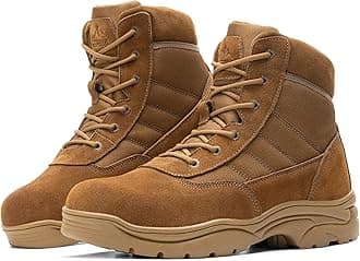 Men's Waterproof Tactical Work Boots Leather Outdoor Hiking Military 6 Inches Motorcycle Combat Boots