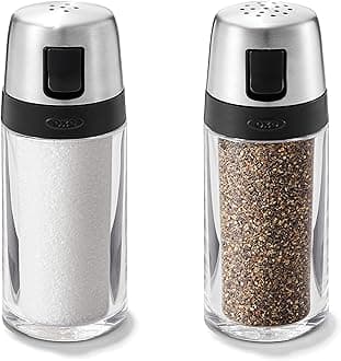 OXO Salt and Pepper Shaker Set, Clear, Stainless Steel