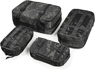 4 Set Tactical Packing Cubes ，Compressible Mesh Duffle Storage Bag,Portable Edc Molle Pouch Organizer.