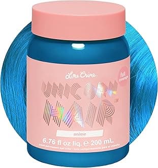 Unicorn Hair Dye Full Coverage, Anime (Candy Blue) - Vegan and Cruelty Free Semi-Permanent Hair Color Conditions & Moisturizes - Temporary Blue Hair Dye With Sugary Citrus Vanilla Scent
