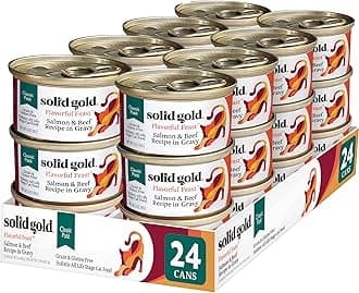 Solid GoldFlavorful Feast Wet Cat Food - Salmon & Beef Pate - Canned Cat Food, 24 Pack