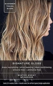 Kristin Ess Hair Gloss in Winter Wheat Light Neutral Blonde - 4 Wk Semi Permanent Hair Color for Women - Light Blonde Color Depositing Conditioner & Toner for Vibrant Color + Shine - Hair Dye Glaze