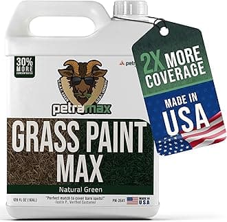 PetraMax Max Grass Paint for Lawn - Maintain Perfect Green Grass, Spray for Lawn & Shrubs Green Spray, Paint Pair with Petra Sprayers - Touch up Dog Spots - Non-Toxic Safe for Pets (Northern, 1 Gal)