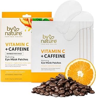 Vitamin C + Caffeine + Hydrating Under Eye Mask Patches - Energizing + Replenishing Eye Patches for Dark Circles - Skincare from New Zealand - Under Eye Patches - 5 Pairs