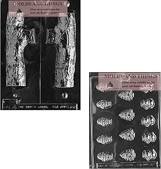 3D Yule Log Chocolate Candy Mold Santa, Snowman & Christmas Tree Candy Chocolate Mold – Christmas Holiday – Reusable Clear Mold for Christmas Treats, DIY Gifts, Baking & Crafts