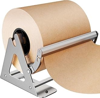 DIY Crew 12 Inch Paper Roll Dispenser and Cutter - Heavy-Duty Wall Mountable, Non Slip Tabletop - Kraft, Freezer, Butcher Paper - Up to 1000ft Rolls