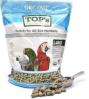Pellets Hookbills, Small, Medium and Large Parrots - Non-GMO, Peanut Soy & Corn Free, USDA Organic Certified - 4 lb / 1.81 kg