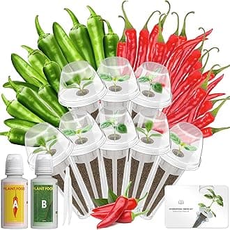 Hot Pepper Seed Pod Kit for Aerogarden, Inbloom, 8 Pods, Ahopegarden Hydroponics Growing System Indoor Garden, Include Jalapeno Peppers and Cayenne Chili Peppers,8 Pods, 500+ Seeds
