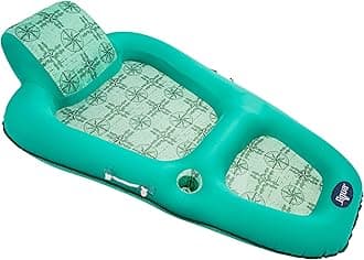 Aqua Luxury Water Pool Lounge – Extra Large – Inflatable Pool Floats for Adults with Headrest, Backrest, Footrest & Cupholder – Multiple Colors/Styles