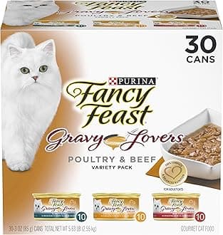 Purina Fancy Feast Gravy Boat Wet Food for Cats, Gravy Boat and Beef (Pack of 30)