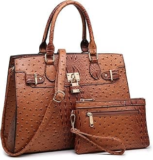 Women Handbags and Purses Ladies Shoulder Bag Top Handle Satchel Tote Work Bag with Matching Clutch