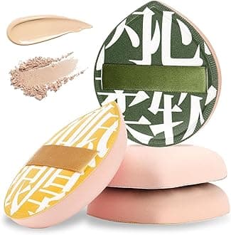4 Pcs Korean Makeup Sponge Puff, Soft Teardrop Makeup Setting Powder Puff Cushion Foundation Sponge for Concealer, Liquid, Cream, and Powder (Large Size)