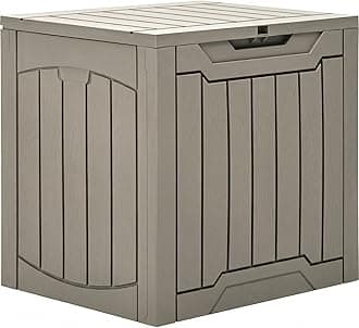 YITAHOME 31 Gallon Outdoor Storage Box, Resin Deck Box and Waterproof Package Delivery Box for Gardening Tools, Pool Supplies, Patio Furniture, Lockable, Taupe