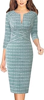 VFSHOW Womens Slim Zipper Up Work Business Office Party Bodycon Pencil Sheath Dress