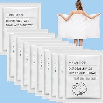Disposable Bath Towels, 10 Pcs Large Travel Towel 55 * 28 in, Compressed Portable Washcloths for Beach, Shower, Hiking, Swim, Hotel, Camping - Travel Essentials