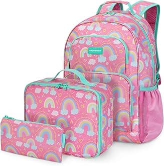 Kids Backpack for Boys Girls 4-8 Kindergarten Elementary School Backpack with Lunch Box - 15” H Fit Folder