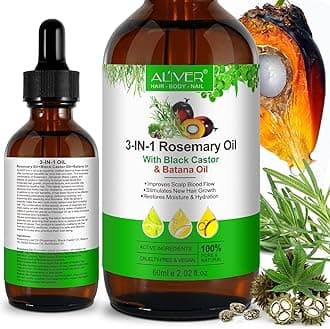 Batana 3In1 Hair Growth Oil - Rosemary & Black Castor Oil, Restores Moisture & Hydration, Volume And Shine 60Ml