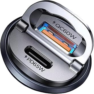 - 【Upgraded】 125W Car Charger USB C Super Fast Charging, [PD65W & QC60W][All Metal] MRGLAS Cigarette Lighter Car Charger, RV Car Electronics Accessories for iPhone 17 Pro Max iPad Samsung S25 Pixel 10