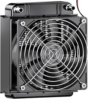 Clyxgs Water Cooling Radiator, 8 Pipe Aluminum Heat Exchanger Radiator with Fan for PC CPU Computer Water Cool System DC12V 80mm