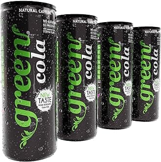 – Low Calorie Soft Drink - Sweetened with Stevia, Sugar-Free, Naturally Caffeinated from Green Coffee Beans, No Aspartame - Delicious and Healthy Alternative - Pack of 4 Cans x 330ml
