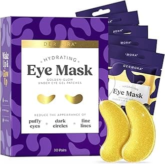 24K Gold Eye Mask– 30 Pairs - Puffy Eyes and Dark Circles Treatments – Look Less Tired and Reduce Wrinkles and Fine Lines Undereye, Revitalize and Refresh Your Skin