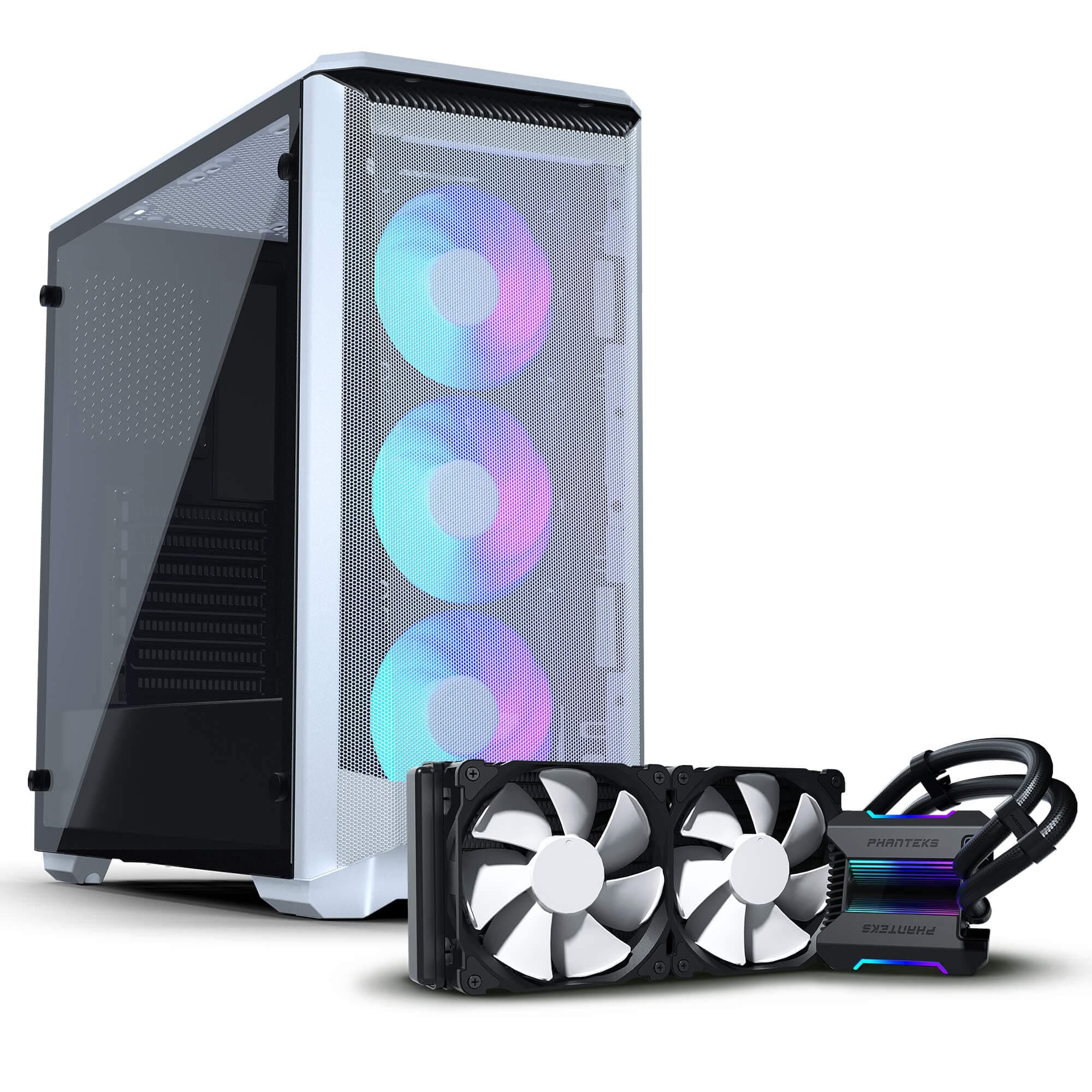 Phanteks Eclipse P400 Air Mid Tower Computer Case/Gaming Cabinet - Digital White | Support ATX, Micro ATX, Mini ITX, E-ATX - PH-EC400ATG_DWT01