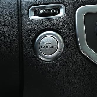 LLKUANG Silver Engine Start Stop Push Button Switch Sticker Cover for LR4 Discovery 4 & Land Rover Range Rover Sport 2010-2013 Aluminum Alloy Car Accessory