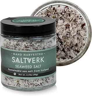 Saltverk Sea Salt - Gourmet, Icelandic, Hand Harvested and Sustainably Made - Seaweed 3.17 Oz