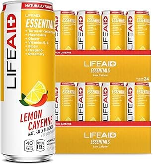 LIFEAID Vitality Blend, Daily Vitamins, Healthy Soda Replacement, 100% Clean, Vegan, GF cans, 12 Fl Oz (Pack of 24)
