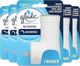 Glade PlugIns Air Freshener Warmer, Scented and Essential Oils for Home and Bathroom, Up to 50 Days on Low Setting, 5 Count