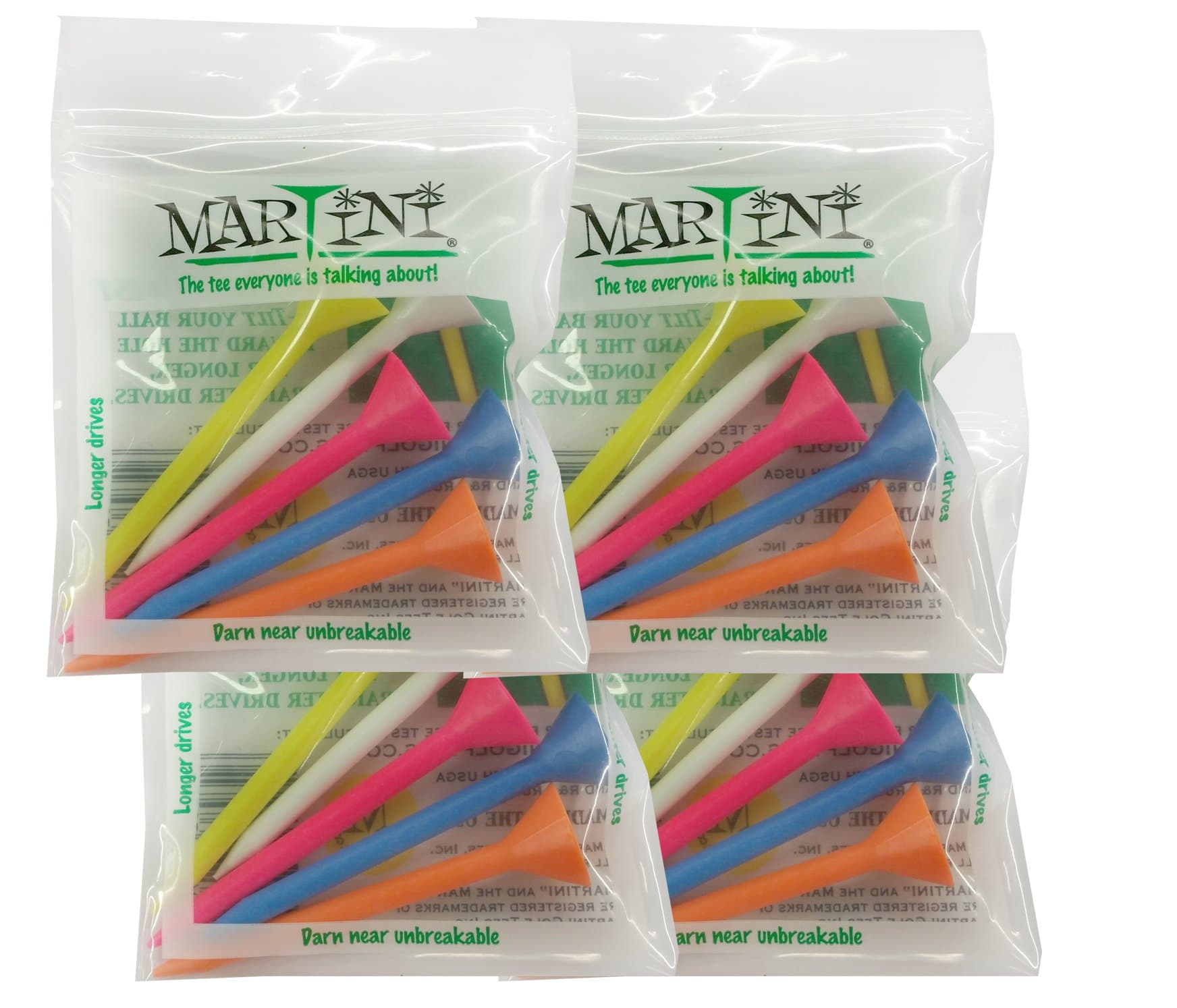 Martini Golf Tees Assorted 5-pack (4 Count)