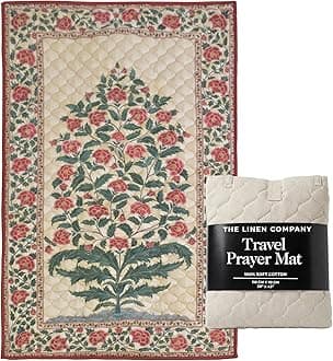 TLC NY Prayer Mat for Men & Women – Thick Padded Foldable Travel Prayer Rug, Portable & Machine Washable, Modern Design for Home, Office & Mosque Use – Ideal Ramadan & Hajj Gift, Crimson