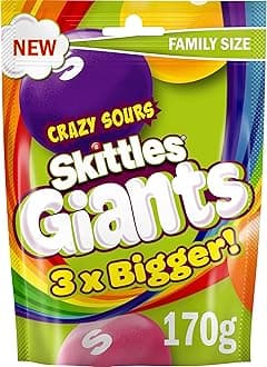 Skittles Giants Sour Sweets Pouch Bag 170g