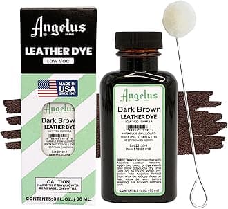 Leather Dye - Flexible Leather Dye for Shoes, Boots, Bags, Crafts, Furniture, & More 3oz (Dark Brown)